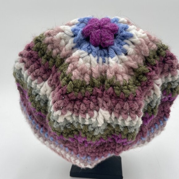 Handmade Multicolor Crochet Beanie For Adults - Picture 3 of 4